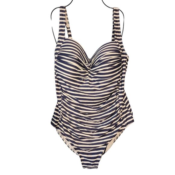 NipTuck Swimsuit Size 12  Multi Fit Cup Women One Piece Beach Nautical - Picture 1 of 11